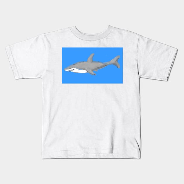 Shark silhouette Kids T-Shirt by DancingCreek